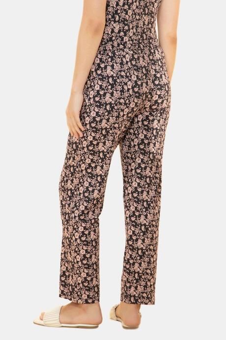 Amante Full Length Pyjama Bottom - Graphite Floral Print — image 3